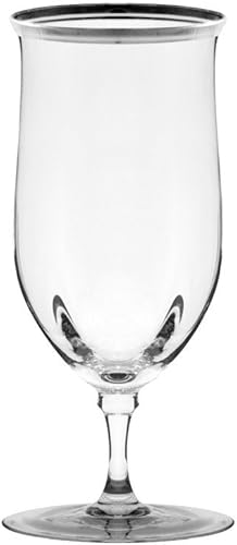 10 Strawberry Street Windsor - Copa de agua de 16 onzas con banda plateada, juego de 4 plateado,Oro