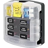 Blue Sea Systems ST Blade Fuse Block - 6 Circuits with Cover