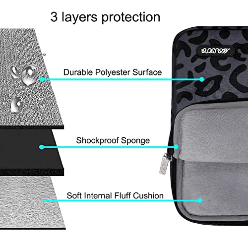 Mosiso Laptop Sleeve Case Compatible With Macbook Air/Pro, 13-13.3 Inch Notebook, Compatible With Macbook Pro 14 Inch 2023-2021 A2779 M2 A2442 M1, Leopard Grain Polyester Vertical Bag With Pocket #TOP2