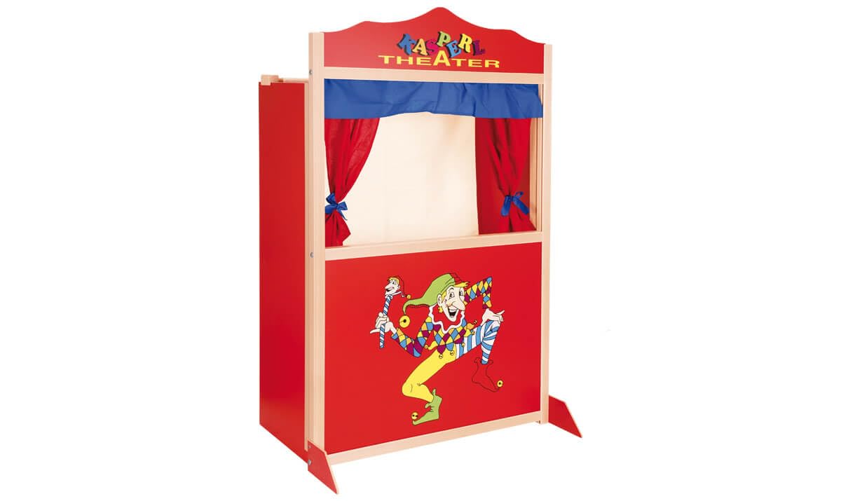 ToyToyToy Handpuppentheater großes Puppentheater Kasperltheater 120 cm aus Holz