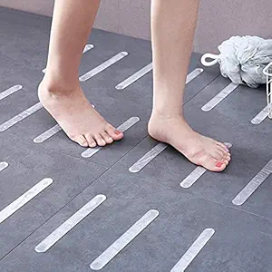 Non Slip Bathroom Sticker Anti Slip Bath Stickers for Bath Tub Shower Stairs Ladders Boats PVC Anti Slip Grip Stickers Strips Pad Flooring Safety Tape Mat Applique Stickers Bath Tub Shower 5pcs