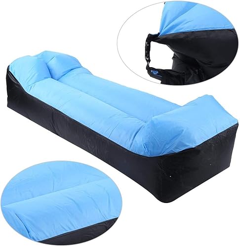 Miniatura 7 de Keenso Cama de aire, tela Oxford camping sofá inflable al aire libre ultraligero playa camping viaje saco de dormir cama de aire tumbona silla