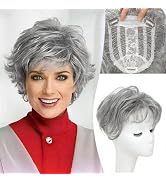 Grey Hair Topper for Women with Thinning Hair Short Pixie Cut Toppers Hair Pieces for Women Hair ...