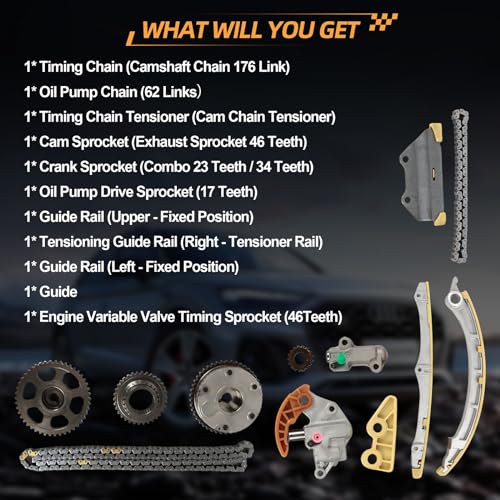 noptul Engine Timing Chain Kit, Suitable for Honda ILX Accord Civic Crosstour CR-V 2.4L, Automotive Timing Chain Set Replacement Parts - Image 6