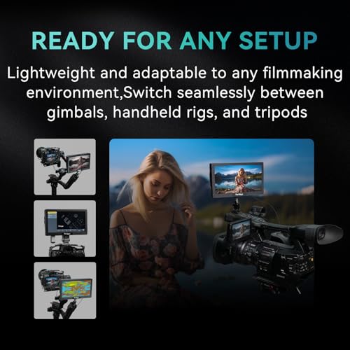 Image of Portkeys HD7H 1000nit DSLR Camera Field Monitor 7 Inch 1280x720 IPS Camera Monitor Support 4K30p HDMI Input with Top Shortcut Keys and Sunshade