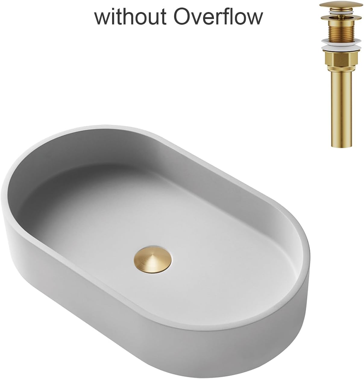 Bathroom Sink Drain with Strainer Basket and Pop-Up Drain Stopper Set (Gold, Without Overflow)