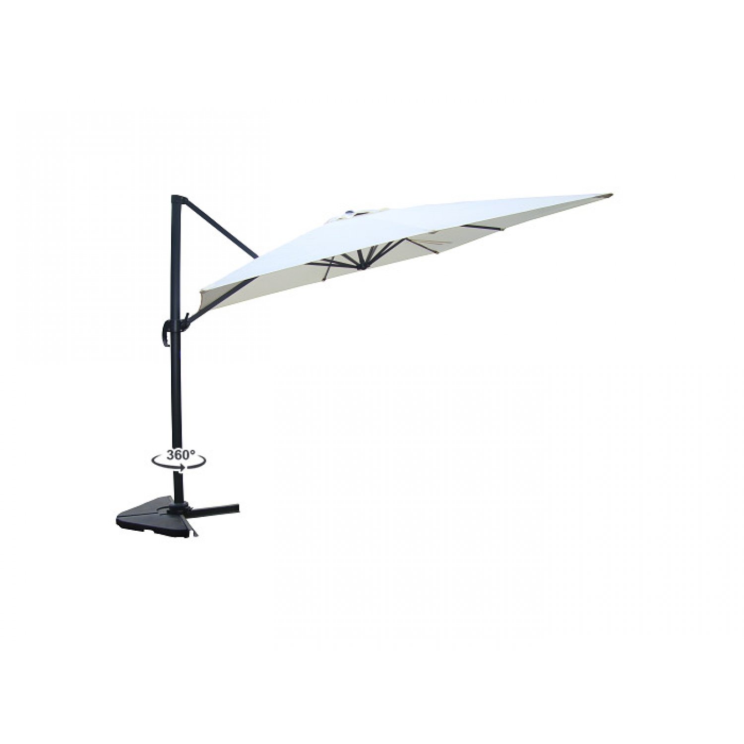 CONCEPT USINE Parasol Déporté Rectangulaire CESARE Écru Alu 3x4 m