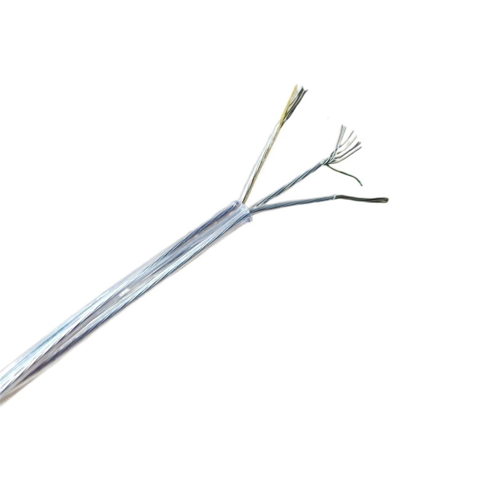 Kabel flexibel Transparentes Lampen-Netzkabel, Außendurchmesser 3,0 mm, 3 x 0,14 mm/3 x 26 AWG, Elektrokabel for Beleuchtungslampen, elektrischer Draht for Hängeleuchte, Kronleuchter Verlängerungsstec