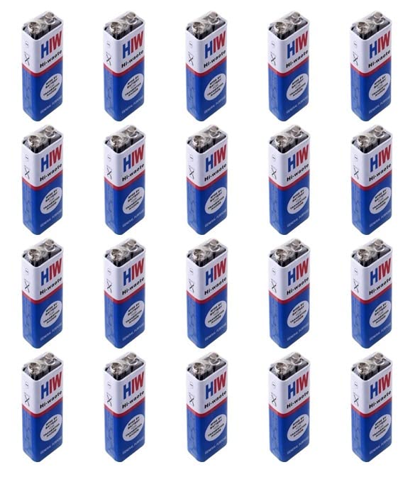 SP Hi-waote 6F22 29312 HW Long Life Zinc Carbon Battery Hi-Watt 9V 6F22M Zinc Carbon Long Life General Purpose 9 Volt Batteries (Pack of 20)-image-12