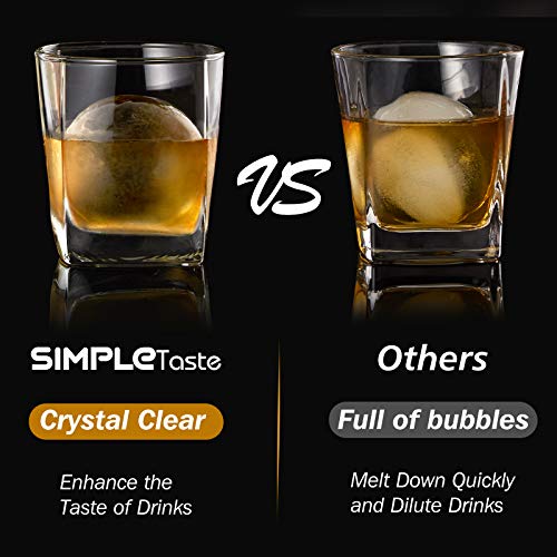 Simpletaste Crystal Clear Ice Ball Maker Mold - 2.36 Inch Clear Sphere, Plus 2 Ice Ball Storage Bags, Bpa-Free Silicone Large Sphere Ice Mold, Ice Cube Tray For Whiskey, Cocktail And Drinks… #TOP1