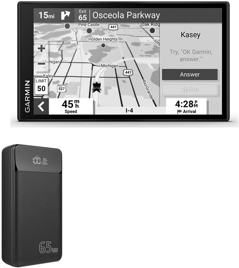 BoxWave Power Bank Compatible with Garmin DriveSmart 66 - Rejuva 65W PD Power Pack (30,000mAh), High Capacity 65W PD Power Bank - Jet Black