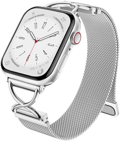 Dirrelo Metal Band Compatible for Apple Watch Bands for Women 40mm 41mm 38mm 42mm 44mm 45mm 46mm 49mm, Mesh Magnetic Strap Stainless Steel Wristband for iWatch Ultra Series 11 10/9/8/7/6/5/4/3/2/SE 3