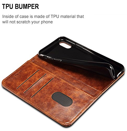 Sinianl Iphone Xs Case, Iphone X Case, Leather Wallet Folio Case Book Design Flip Cover With Stand And Id Credit Card Slot Magnetic Closure For Iphone Xs/X Black #TOP4