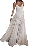 Lexamen Women's Sexy Deep V-Neck Sleeveless Mesh A-Line Cocktail Party Wedding Dress