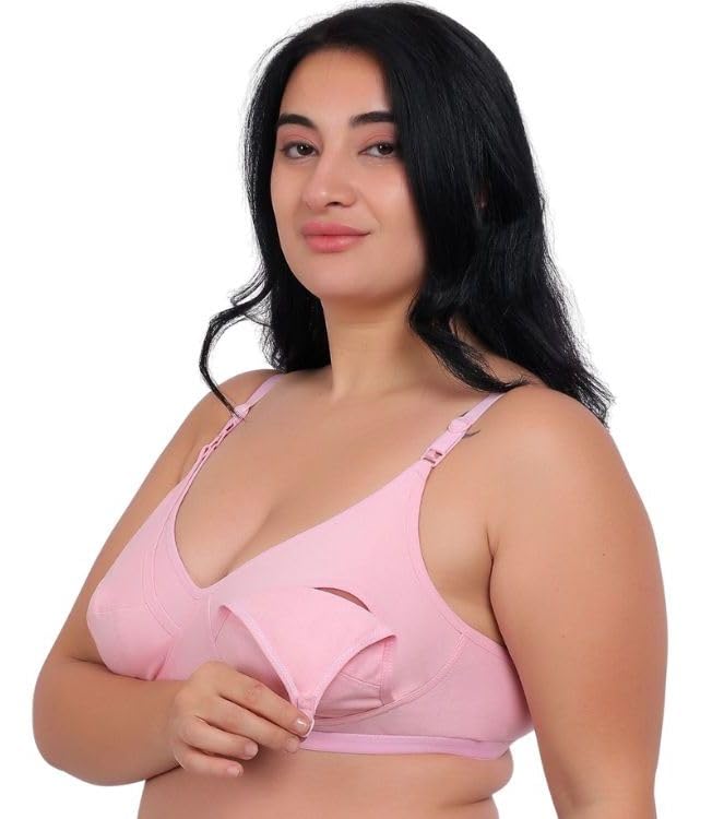 women's seamed non-padded, non-wired, nursing bra pack of 1 (size 30 to 44, cup. b, c, d, e, f, g, h)