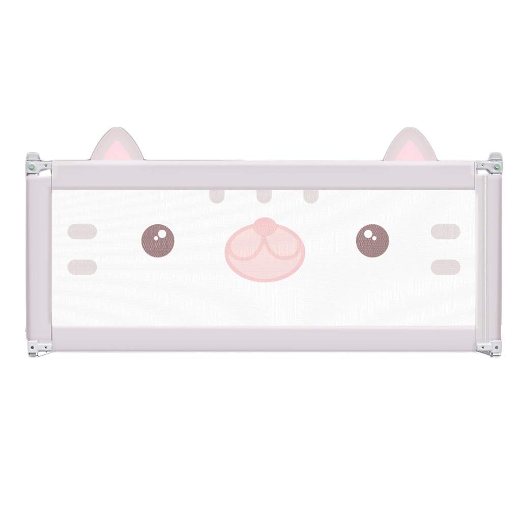 Barrière de lit enfant 150-200 cm réglable en hauteur rose gris