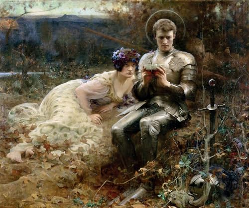 Toile La Tentation de Sir Percival Arthur Hacker | Tableau décoration salon contemporain 60x90cm