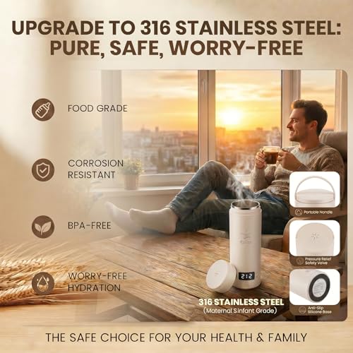 Image of Portable Electric Kettle for Travel(120V), 450ml, 4 Temperature Control