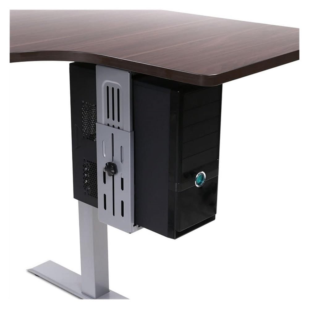 Supporto per PC Supporto CPU sotto la scrivania, supporto regolabile for PC tower, supporto CPU for impieghi gravosi, staffa di sospensione con rotazione di 180°, supporta fino a 33 libbre Ripiano sot