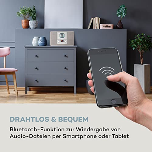 auna Radio, DAB Radio mit CD Player zur Wandmontage, DAB Plus Radio mit Bluetooth, DAB/DAB+/FM Radio, Küchenradio mit TFT Display, MP3, Streaming, Digitalradio Klein, Radio mit Wecker & Fernbedienung – Bild 7