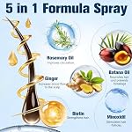 5% Minoxidil for Men and Women Hair Growth, Hair Loss Treatments Serum with Biotin Batana and Rosemary, Minoxidil Hair Growth Spray for Stronger Thicker Fuller Hair Beard Regrowth, 3 Bottles - Image 2