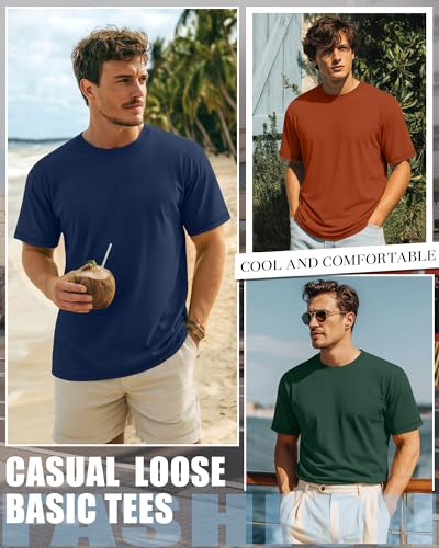 Image of Neer 3 Pack Big and Tall T-Shirts for Men L-7xl Tops | Large Casual Stretch Workout Tees, Short Sleeve Crewneck Oversized Shirts, Classic Summer Outfits, Comfy Basic Loose Clothes