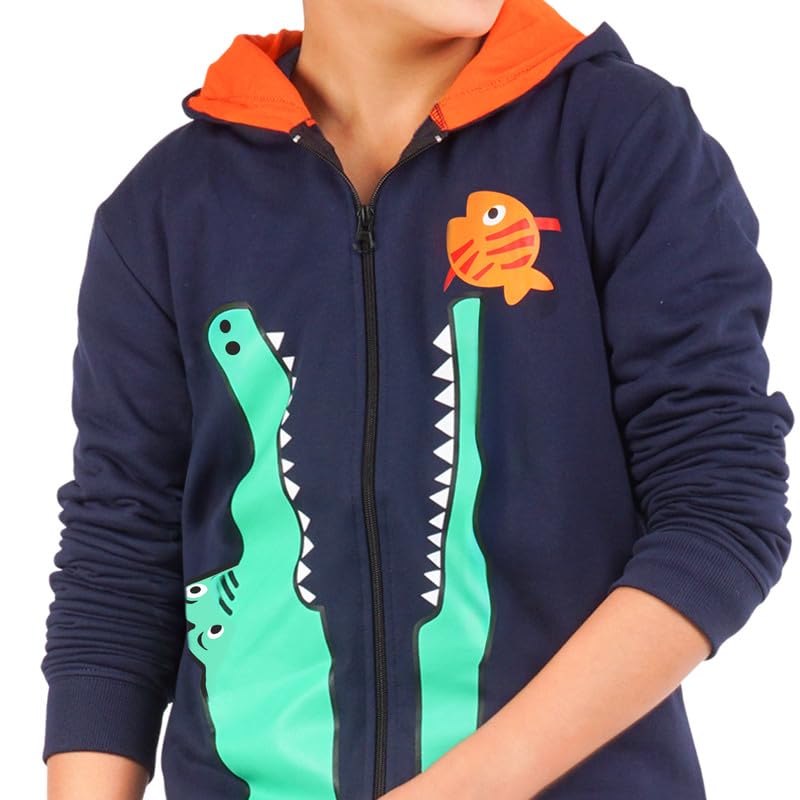 Image of Real Basics Boys Cotton Hooded Sweatshirt(Pack of 1)