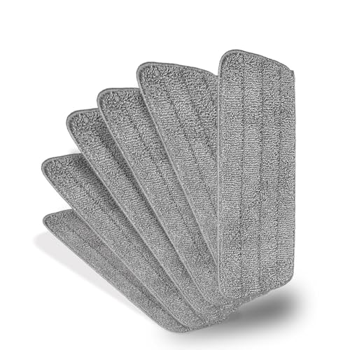 DARIS Lot de 6 serpillères de nettoyage en microfibre, réutilisables, lavables, lavables, pour serpillères humides et sèches, recharges pour bois, bois dur et stratifié