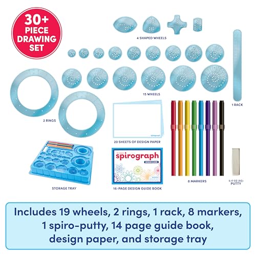 Image of Spirograph with Markers Arts and Crafts for Kids Drawing Kit Art Supplies