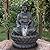 Alpine Corporation WIN1170 Outdoor Floor Calming Buddha Statue Waterfall Fountain with Realistic Stone Look, 53", Gray