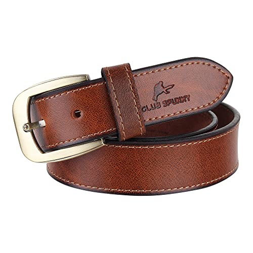 Image of Genuine Leather Belt for Formal, Casual & Jeans Wear, belt for Mens /Boys. Color - Tan /Blue||CSBL-06||