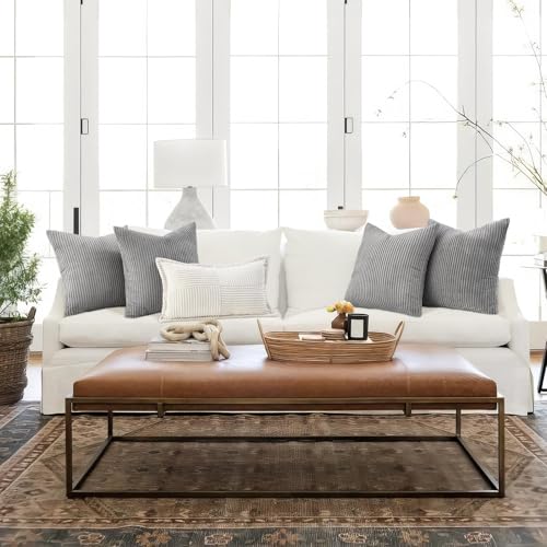 Image of Topfinel Decorative Grey Throw Pillow Covers Cushion Cases, Set of 4 Soft Velvet Modern Double-Sided Designs, Mix and Match for Home Decor, Pillow Inserts Not Included (16x16 inch)
