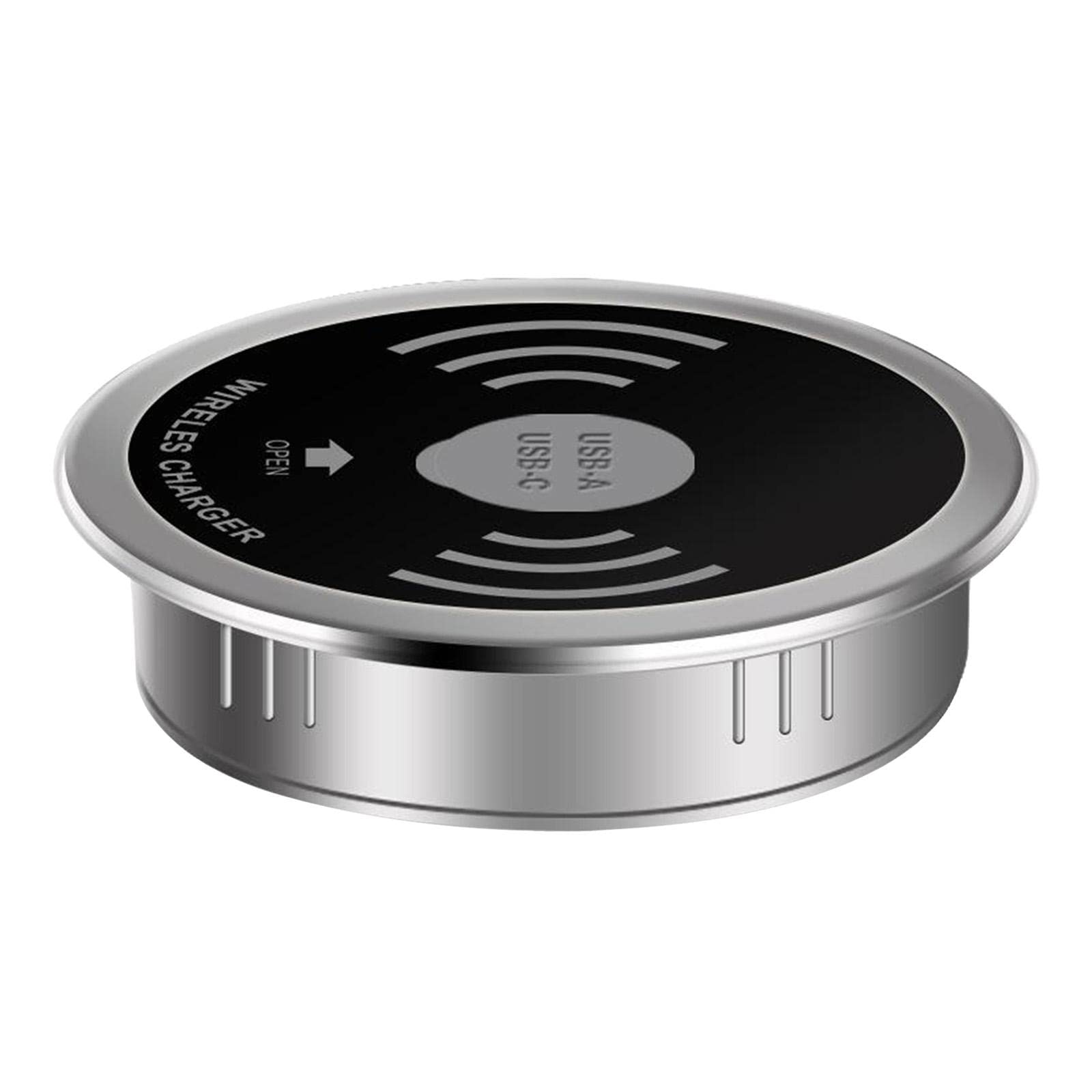 Milageto Inalámbrico de Escritorio Base de Carga Rápida Estación Integrada con Tecnología de Protección Inteligente y Puertos USB Adecuados para, 5W