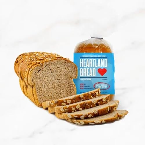 Heartland Bread Organic Lite Oat Bran Bread Sliced With No Fats, Oils Chemicals, Or Preservatives. Just 100% Homemade Taste And Quality bread loaf 32 Ounce