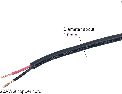 Miniatura 4 de Litever Cable de extensión de 20 AWG de 3.3 pies, extra para luces Litever LL-008 para debajo del gabinete. Enchufes de CC de 0.217 in x 0.083 in,
