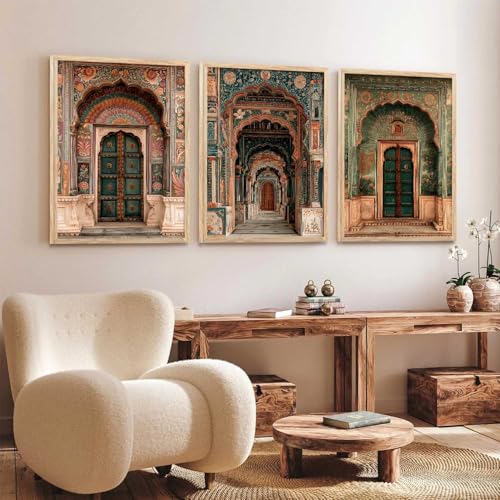 Image of kotart Traditional Indian Wall Art Painting for Living Room | Paintings Frame For Home Decoration | Framed Wall Painting for Home Room Bedroom Office Wall Decor Set of 3 (10X13 inch)