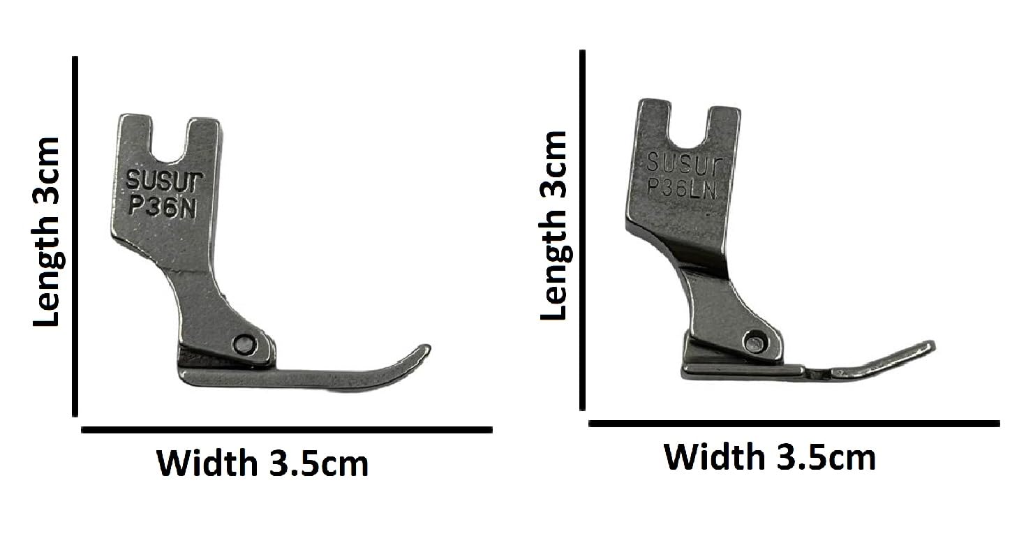 Zenith Steel Finish Presser Feet P36N/P36LN for Almost Every Single Needle Umbrella & Lock-Stitch Machines - Set of 2, Steel — Amazon image 2
