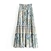 Produktbild Damen Freizeitrock Frauen mit hohen Taille Bohemian Rock faltet Vintage-Blumenmuster-elastischer Taille Einer Linie Langer Rock Sanfte Berührung (Farbe : Multi-Colored, Size : S)