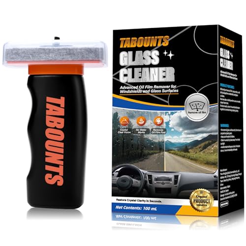 TABOUNTS Glass Emulsion Cleaner, Glass Oil Film Remover for Cars, Roll-On Glass Guard with Brush Removes Oil, Grease & Fog, Ensuring Clear Driving Visibility with Anti-Fog Windshield Cleaning
