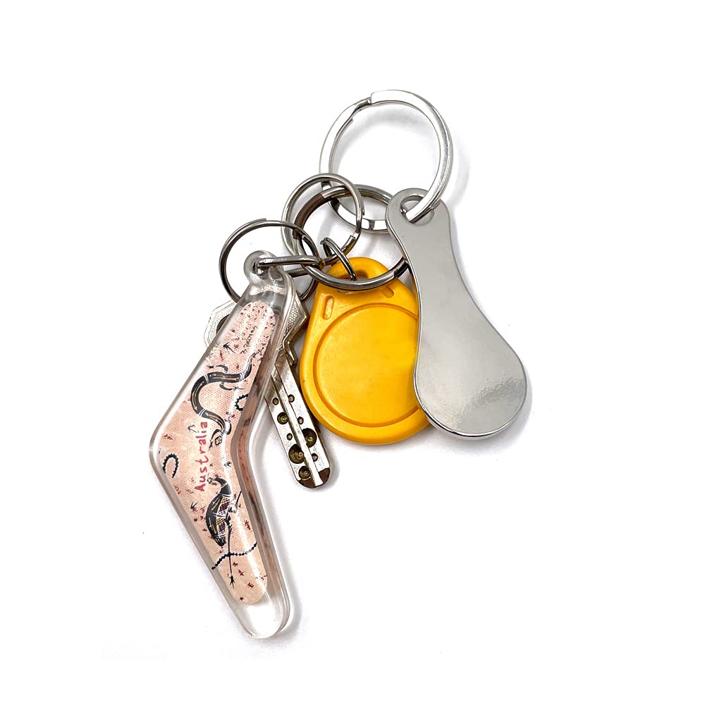 Winkelwagenontgrendelaar van roestvrij staal, set van 6, sleutelhanger, afneembaar, metalen winkelwagenmunt, sleutelring voor winkelwagentje, trolley, tokens, praktische gadgets, zilver (set van 6 Winkelwagenontgrendelaar van roestvrij staal, set van 6, sleutelhanger, afneembaar, metalen winkelwagenmunt, sleutelring voor winkelwagentje, trolley, tokens, praktische gadgets, zilver (set van 6