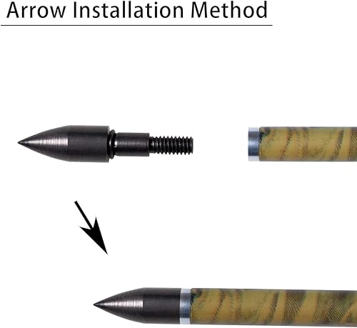 Miniatura 5 de 31Inch Carbon Arrow, Practice Hunting Arrows, Camo Turkey Feather Fletching, Arrows for Compound & Recurve Bow with Removable Tips Adjustable Nocks