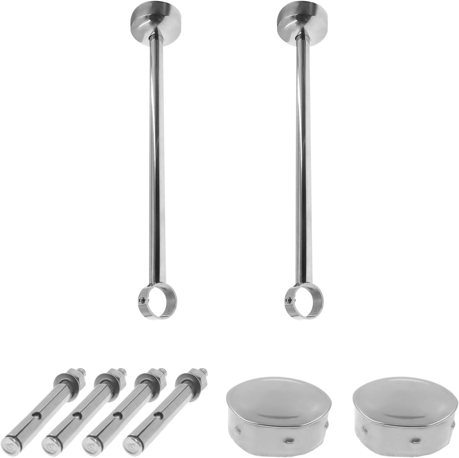 2 Pack Heavy Duty Stainless Steel Ceiling Mount Curtain Rod Bracket Ceiling Holder,SAFYY Curtain Rod Holder,Curtain Rod Hanging Bracket,Shower Curtain Rod Holder Wardrobe Pipe Flange Socket