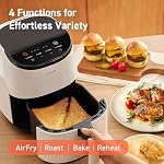 COSORI Petite Friteuse à air four 2.1 Qt, 4-en-1 Mini Friteuse à air, cuire, rôtir, réchauffer, économiseur d'espace et faible bruit, panier antiadhésif et lavable au lave-vaisselle, 30 recettes dans l'application, autocollant avec 6 guides de référence, Blanc