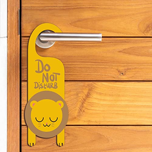 Image of CVANU Do Not Disturb Lion Shaped Wooden Door Sign Hanger Size(24cm x 8.5cm) cv68