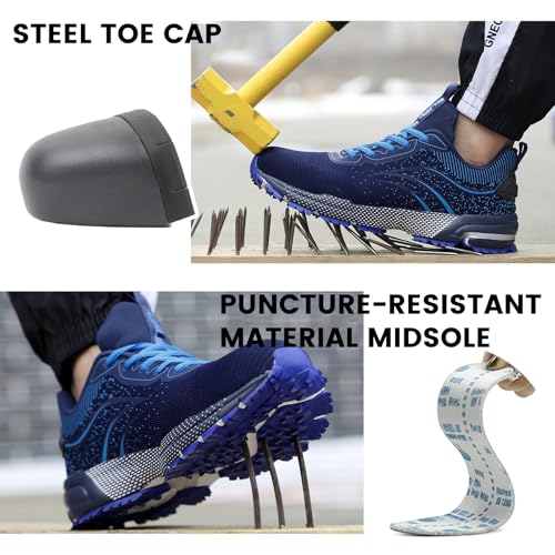 Image of Furuian Steel Toe Shoes for Men & Women Lightweight Safety Work Shoes Comfortable Steel Toe Sneakers Warehouse Industry Work Sneakers