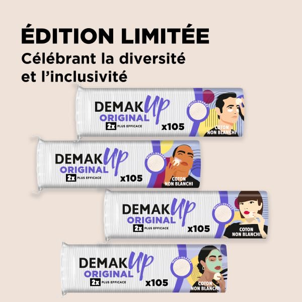 Demak'Up Original Dischetti Struccanti In Cotone - Confezione Da 65 (Lotto Da 5 Confezioni) - Morbidi E Assorbenti