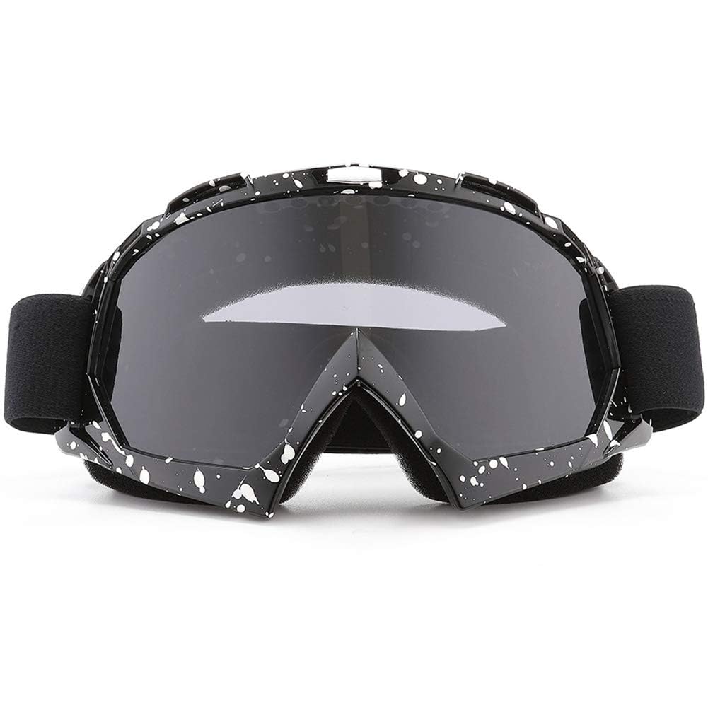 SPOSUNE Motorradbrille, ATV Dirt Bike Off Road Racing MX-Fahrbrille Anti-Scratch Staubdicht Biegbar UV400 Brille Gepolstert Weicher Dicker Schaumstoff, Verstellbarer Riemen Erwachsenen-Motocross