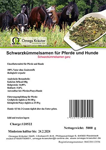 Schwarzkümmelsamen für Pferde und Hunde in hochwertiger Qualität, frei von jeglichen Zusätzen 250g