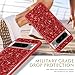 Silicone Case for Google Pixel 8 Pro 5G Cases Glitter Sparkle Bling, Hybrid Matte Back Case High Impact Heavy Duty Shockproof Protective Cover for Google 8 Pro Cute Case for Women (Red)
