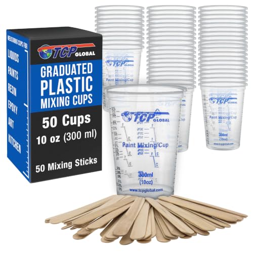 TCP Global Graduated Plastic Mixing Cups (50-Pack)
